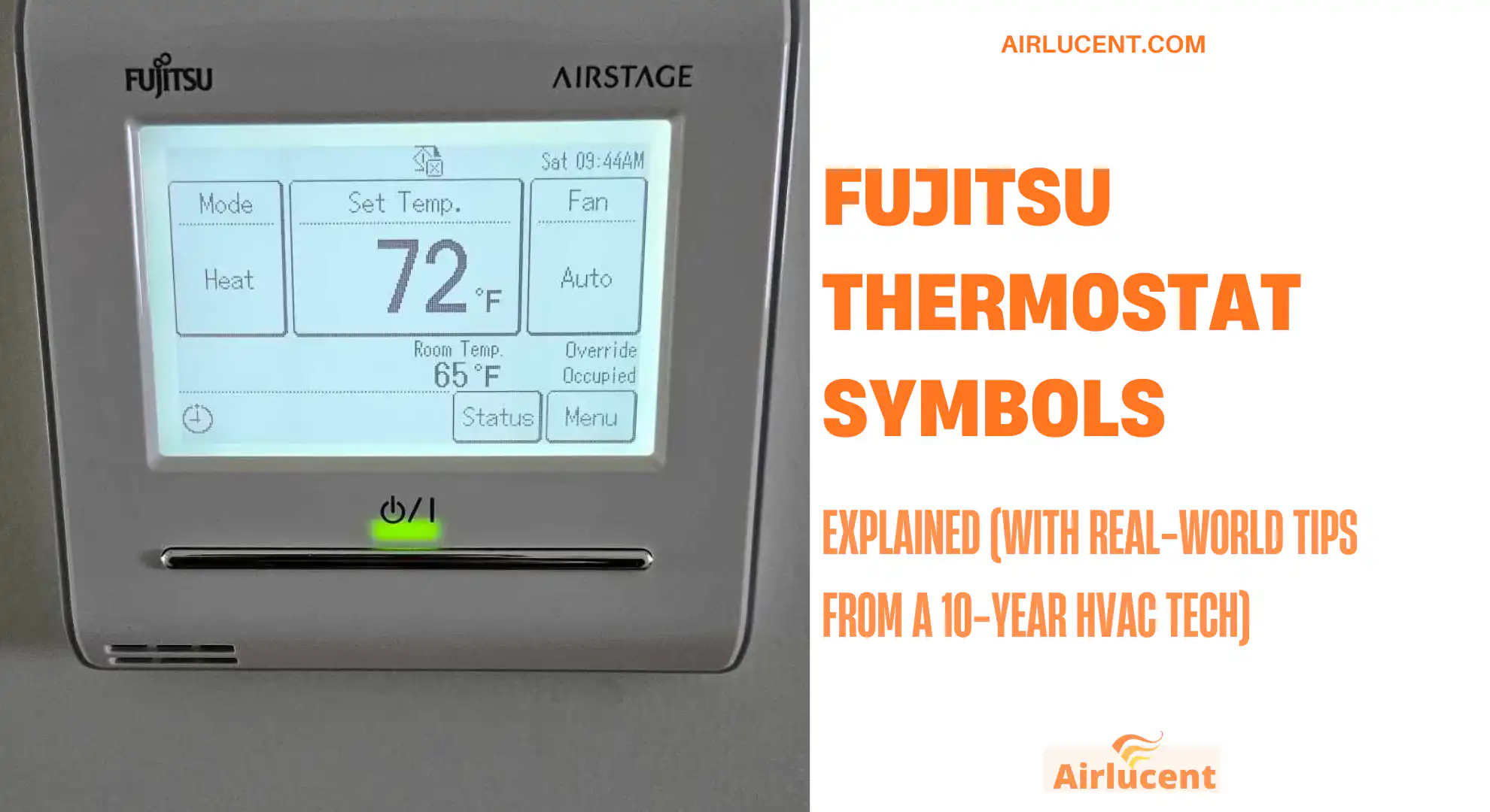 Fujitsu Thermostat Symbols