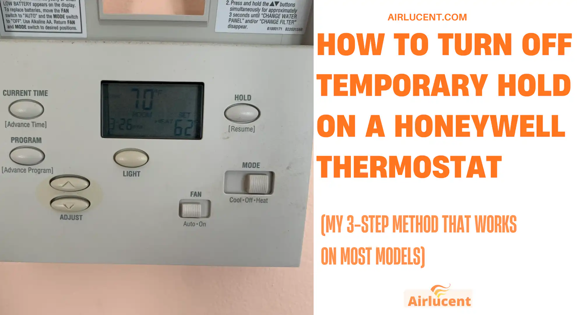 How to Turn Off Temporary Hold on a Honeywell Thermostat