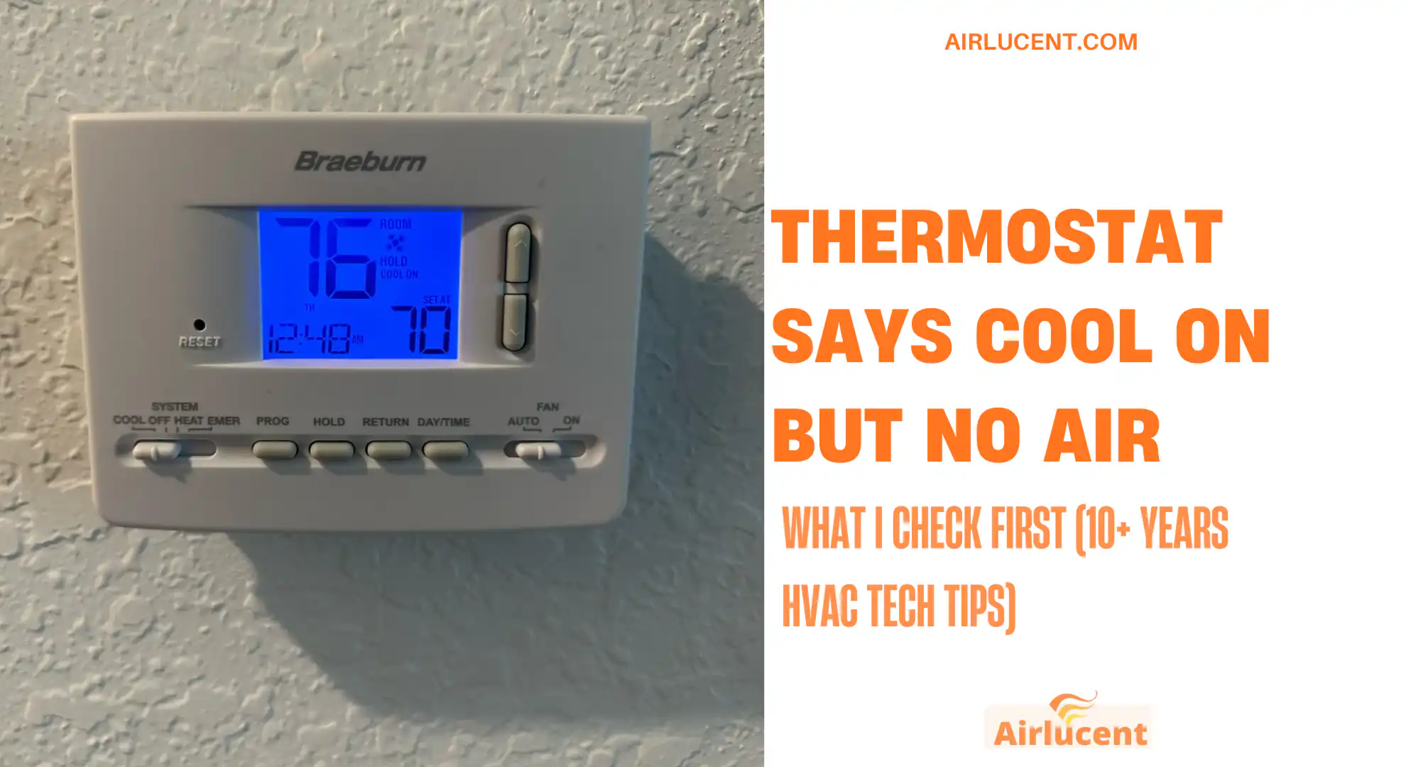 Thermostat Says Cool On But No Air