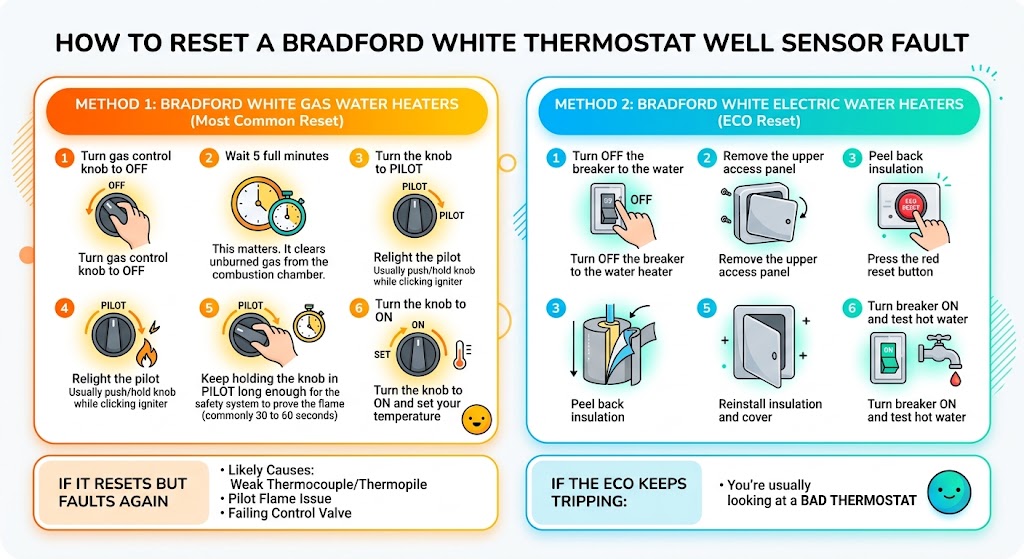 How to Reset a Bradford White Thermostat Well Sensor Fault