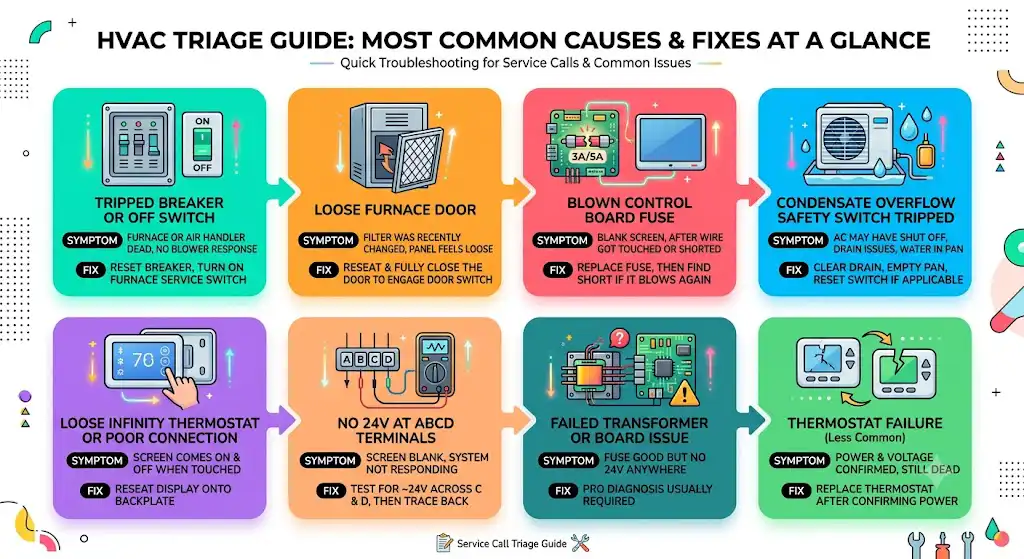 Most common causes and fixes at a glance