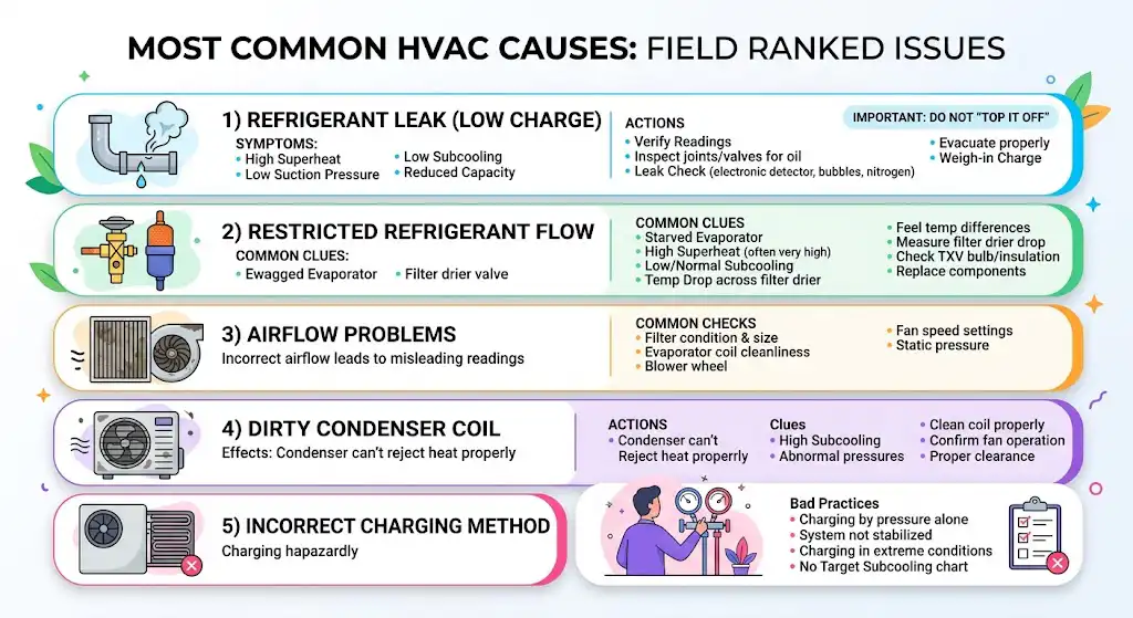 The most common causes (ranked by what I actually see in the field)