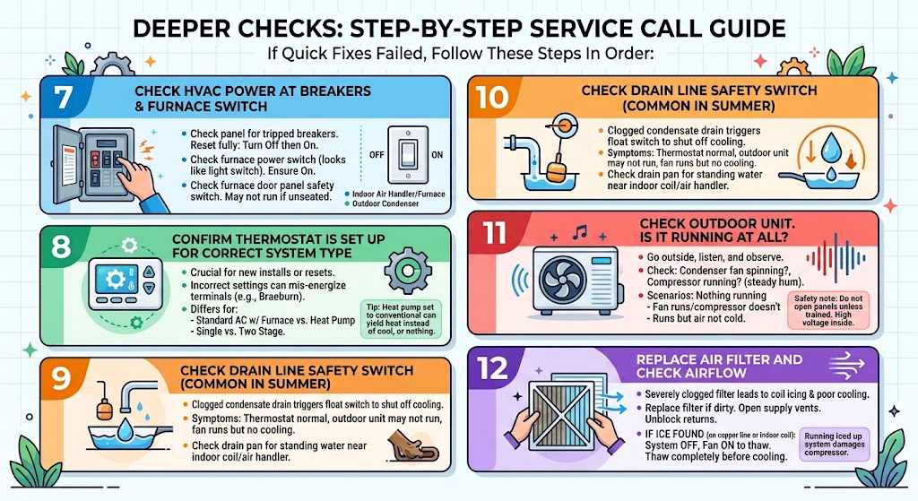 Step by step deeper checks (what I do on service calls)