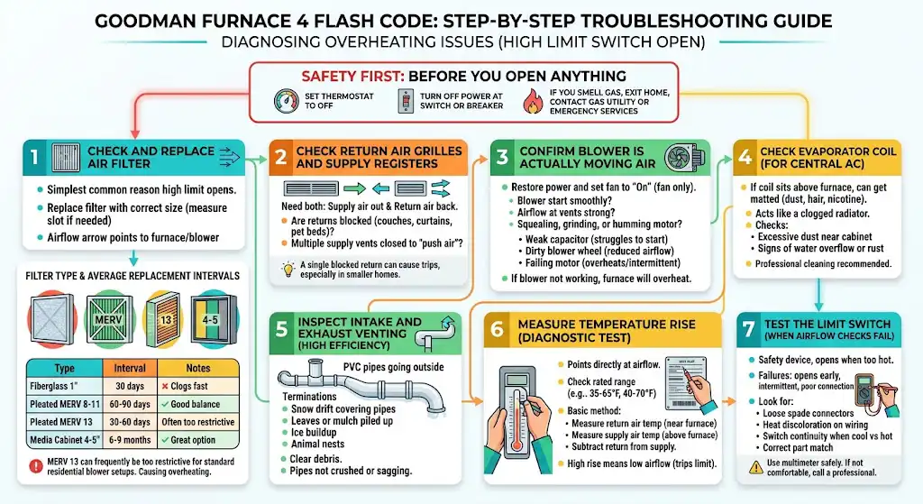 Step-by-Step Troubleshooting: Goodman Furnace 4 Flash Code